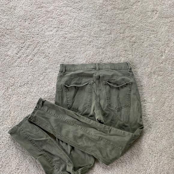 Express High Waisted Olive Ankle Skinny Jeans - Picture 2 of 4